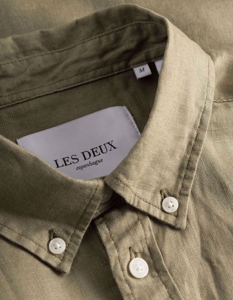Billede af Les Deux Kris Linen SS Shirt Surplus Green