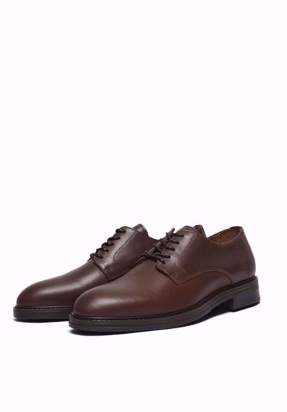 Billede af Selected Leather Derby Shoe Brun